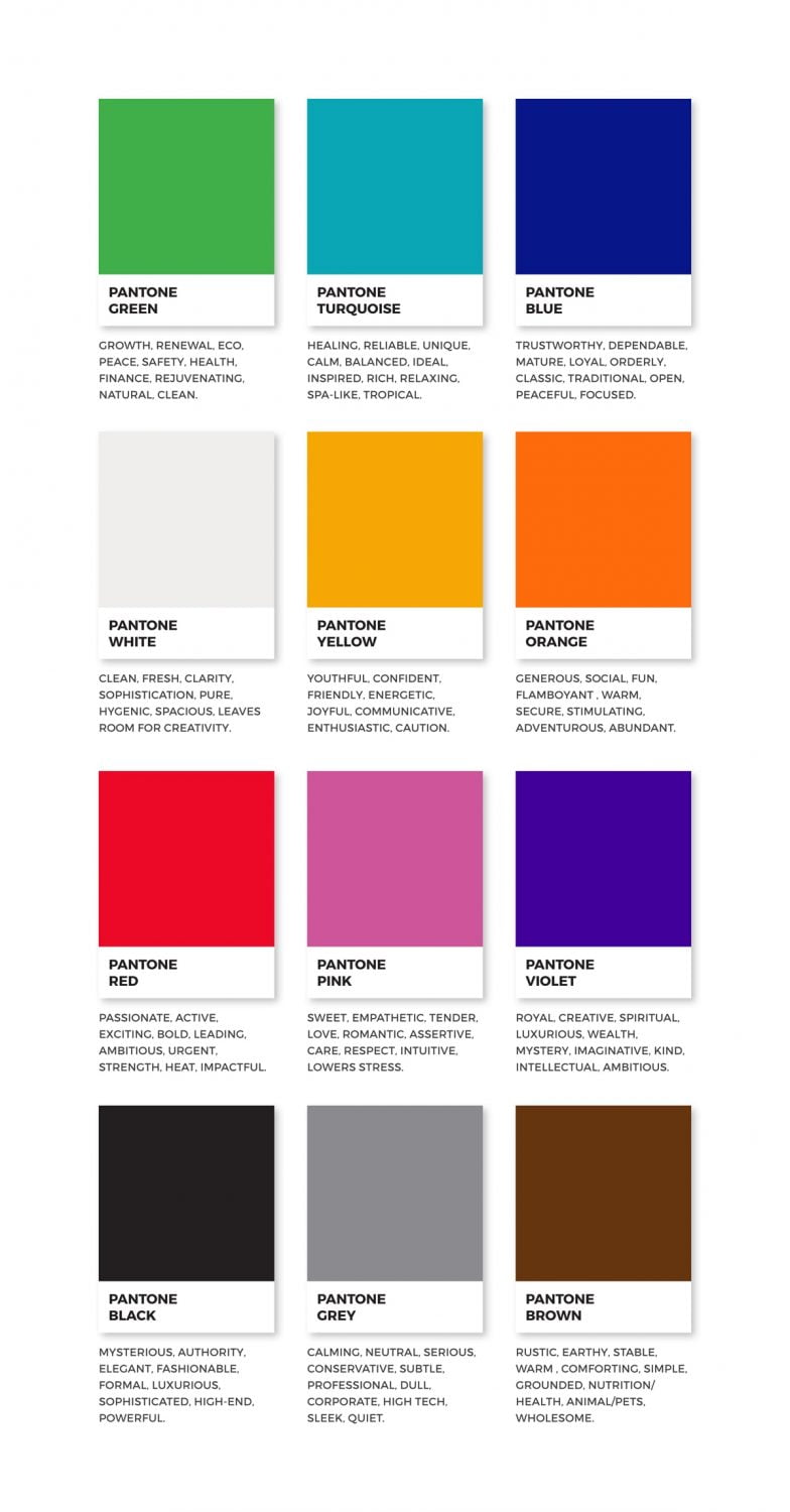 Colour psychology chart - Iconica Communications